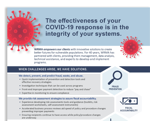 Snapshot of WRMA's handout, "The effectiveness of your COVID-19 response is in the integrity of your systems."