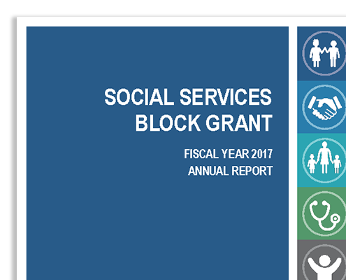Cover of the Social Service Block Grant, Fiscal Year 2017, Annual Report.