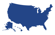 Silhouette map of the United States.