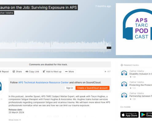 A screen capture of sound waves from the APS TARC's March 2024 podcast.